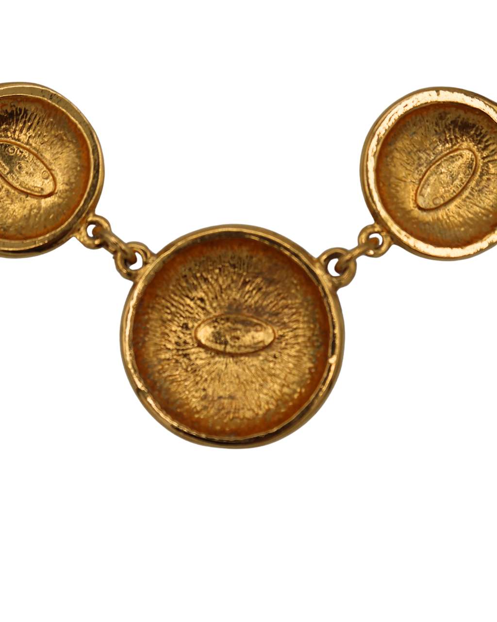 Chanel Vintage Gold Toned CC Sunburst Necklace