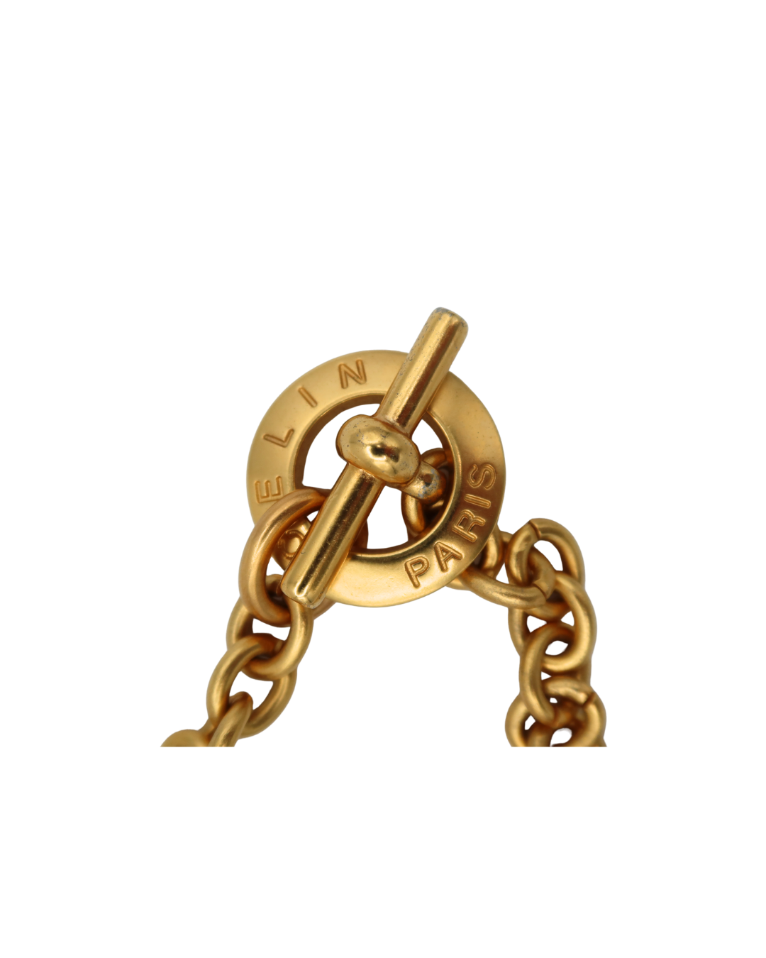 Celine Gold Toned Triomphe Pendant Necklace
