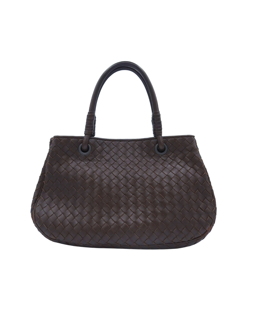 Bottega Veneta Brown Intrecciato Leather Top Handle Bag