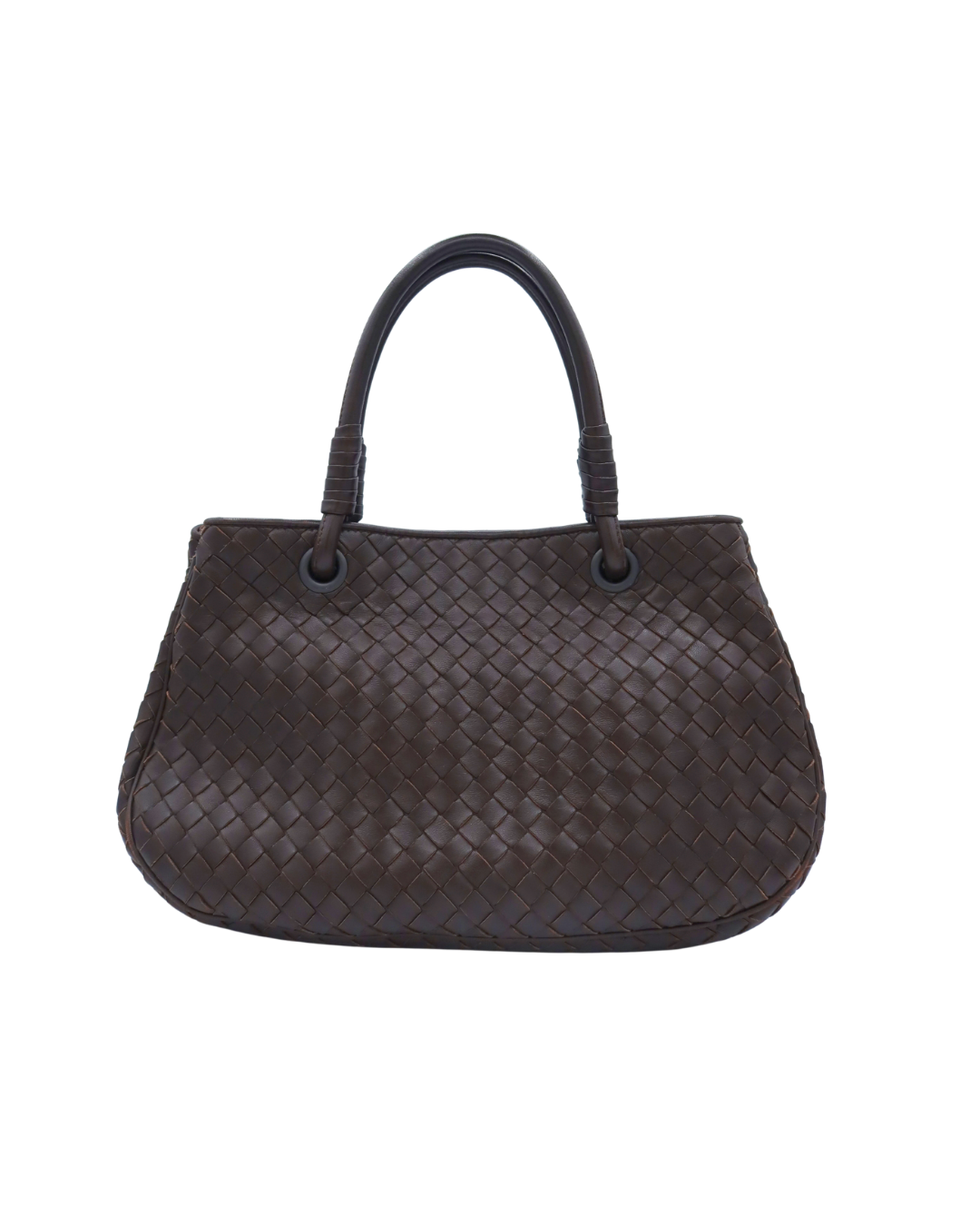 Bottega Veneta Brown Intrecciato Leather Top Handle Bag