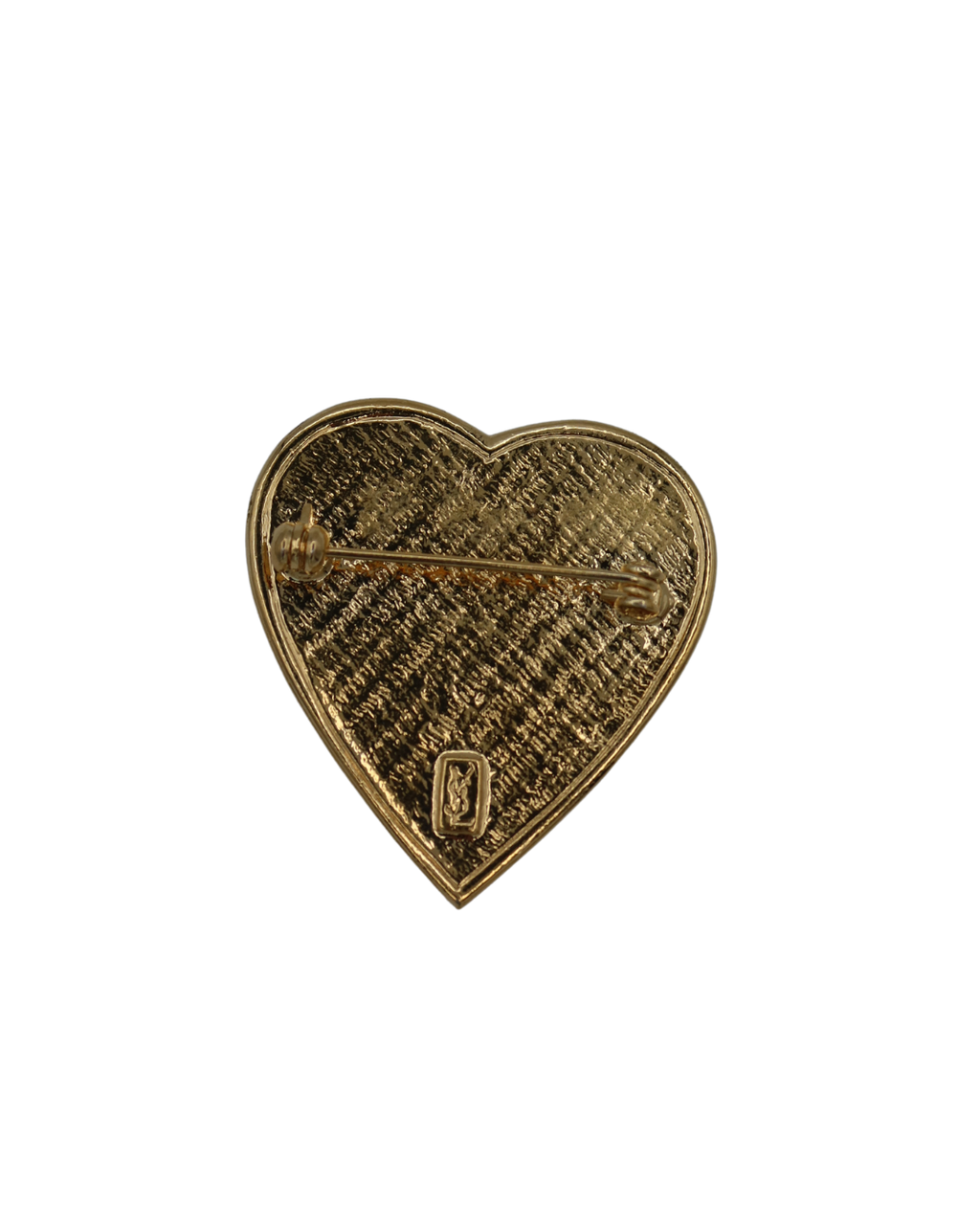 YSL Vintage Purple and Gold Heart Gripoix Brooch