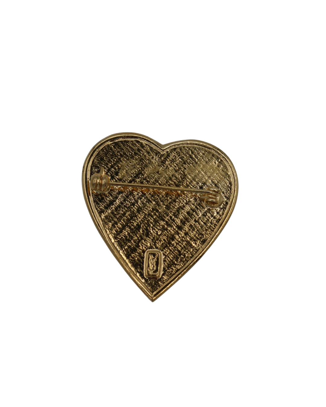 YSL Vintage Purple and Gold Heart Gripoix Brooch