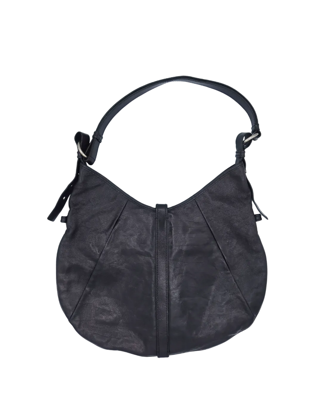 Yves Saint Laurent Vintage Black Leather Mombasa Hobo Bag