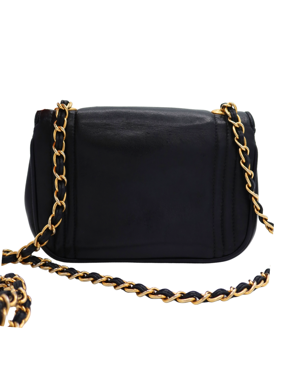 Chanel CC Logo Black Lambskin Leather Mini Shoulder Bag 1986-1988