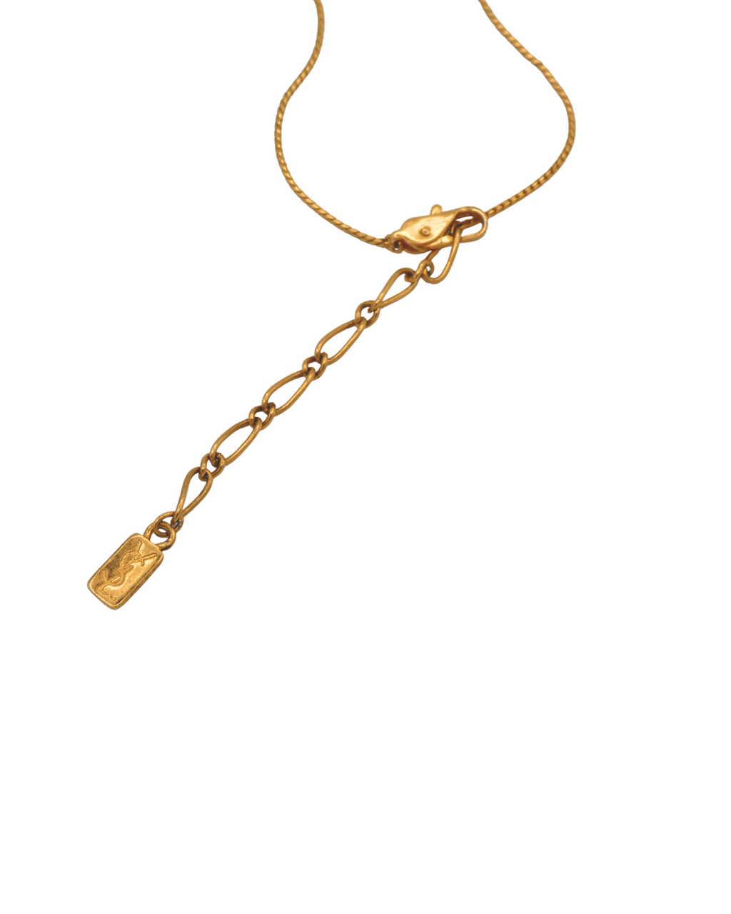 Yves Saint Laurent YSL Vintage Gold & Silver Medallion Necklace with Crystal Accents