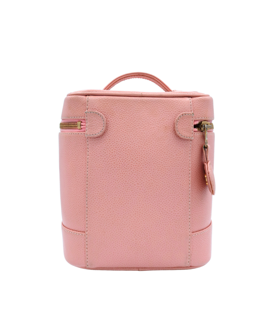 Chanel Pink Leather CC Mark Logo Vanity Bag