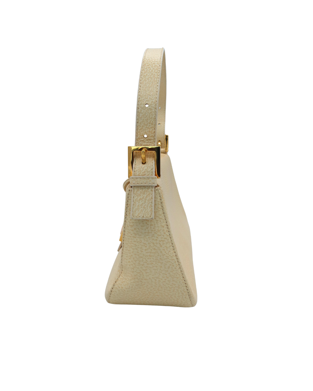 Fendi Vintage Cream Shoulder Bag with Pink Closure 2001
