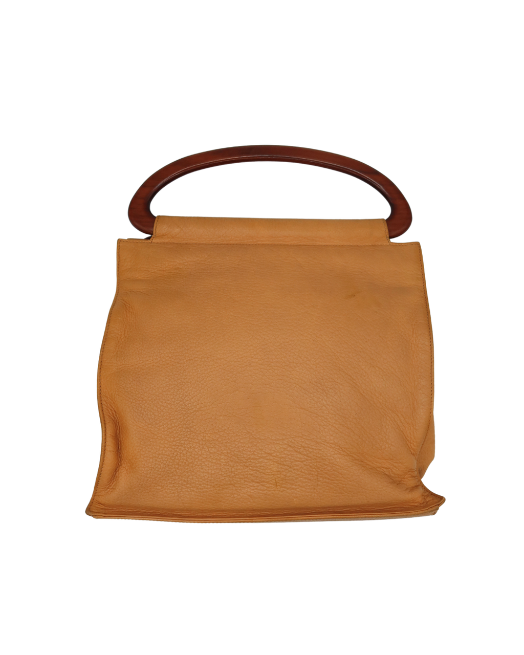 Chanel Vintage Yellow Leather Bag with Wood Handle 2003-2004