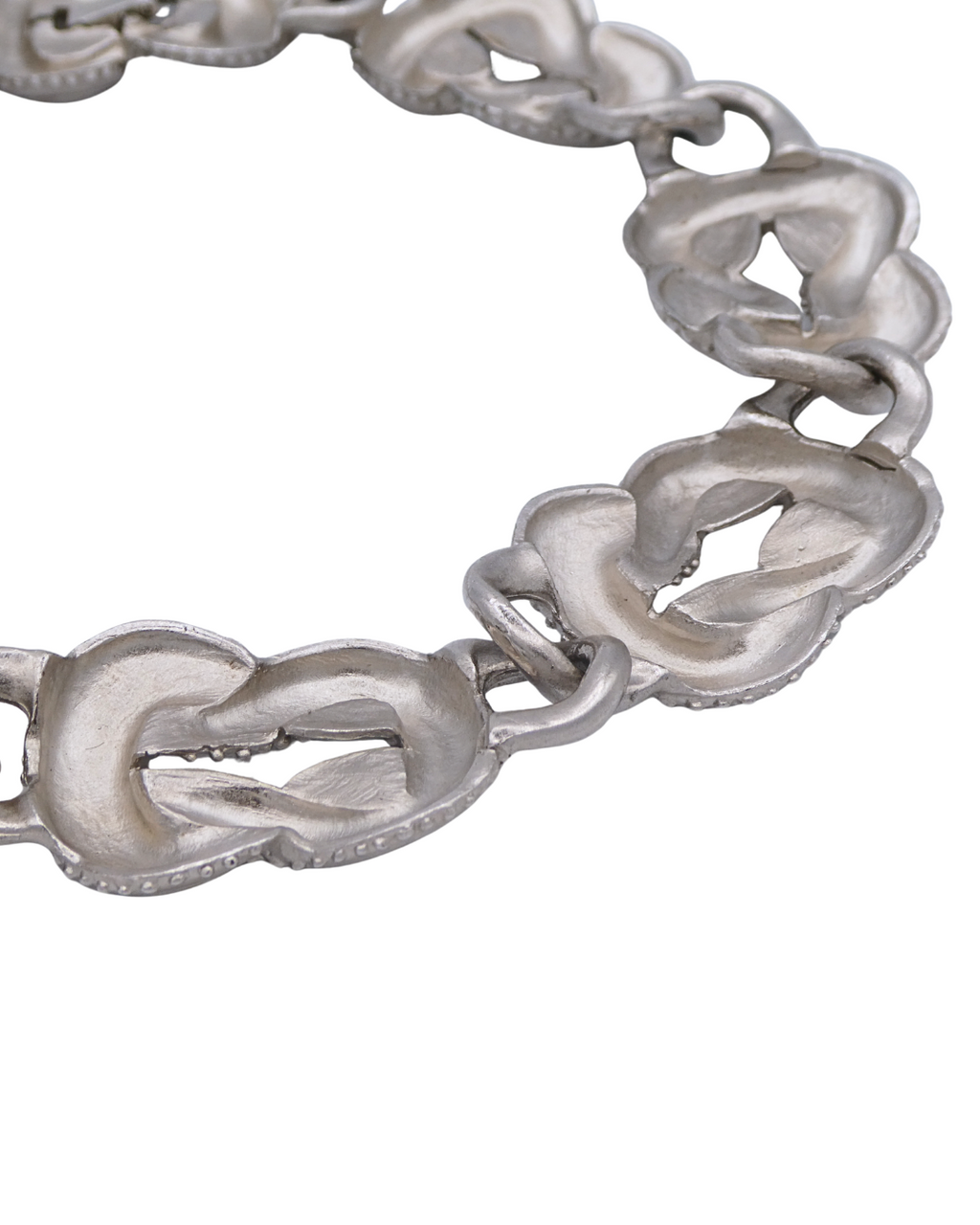 Givenchy Vintage Silver Interlocking Rope Chain Necklace