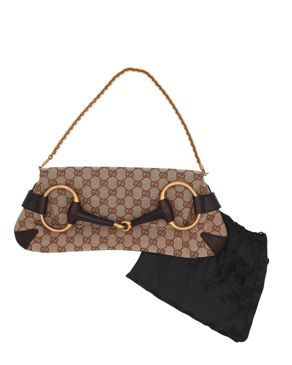 Gucci by Tom Ford Brown CC Canvas Horsebit Bag