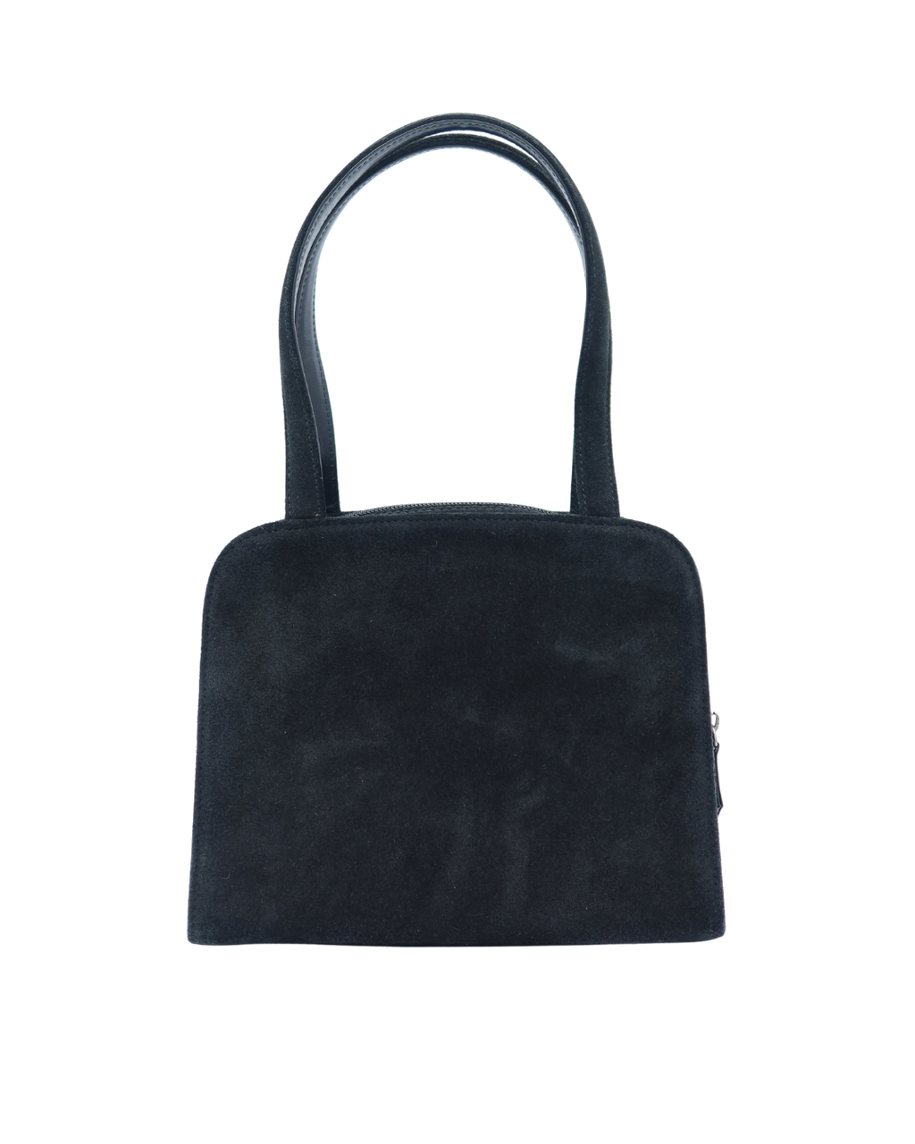 Yves Saint Laurent Vintage Black Suede & Leather Stitched Shoulder Bag