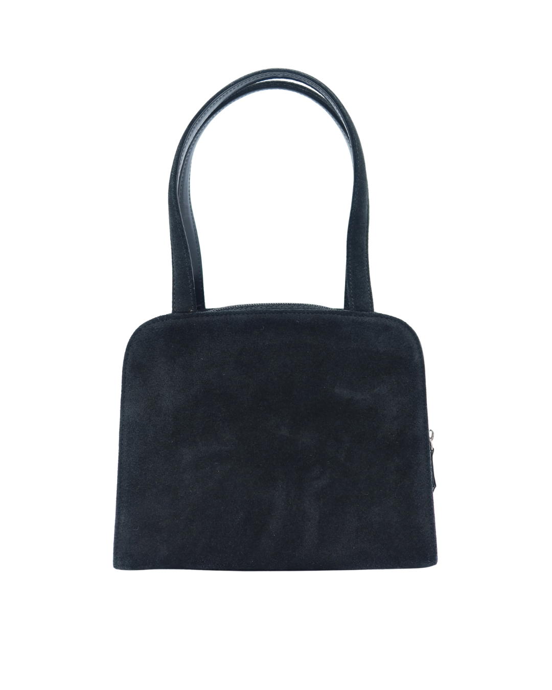 Yves Saint Laurent Vintage Black Suede & Leather Stitched Shoulder Bag