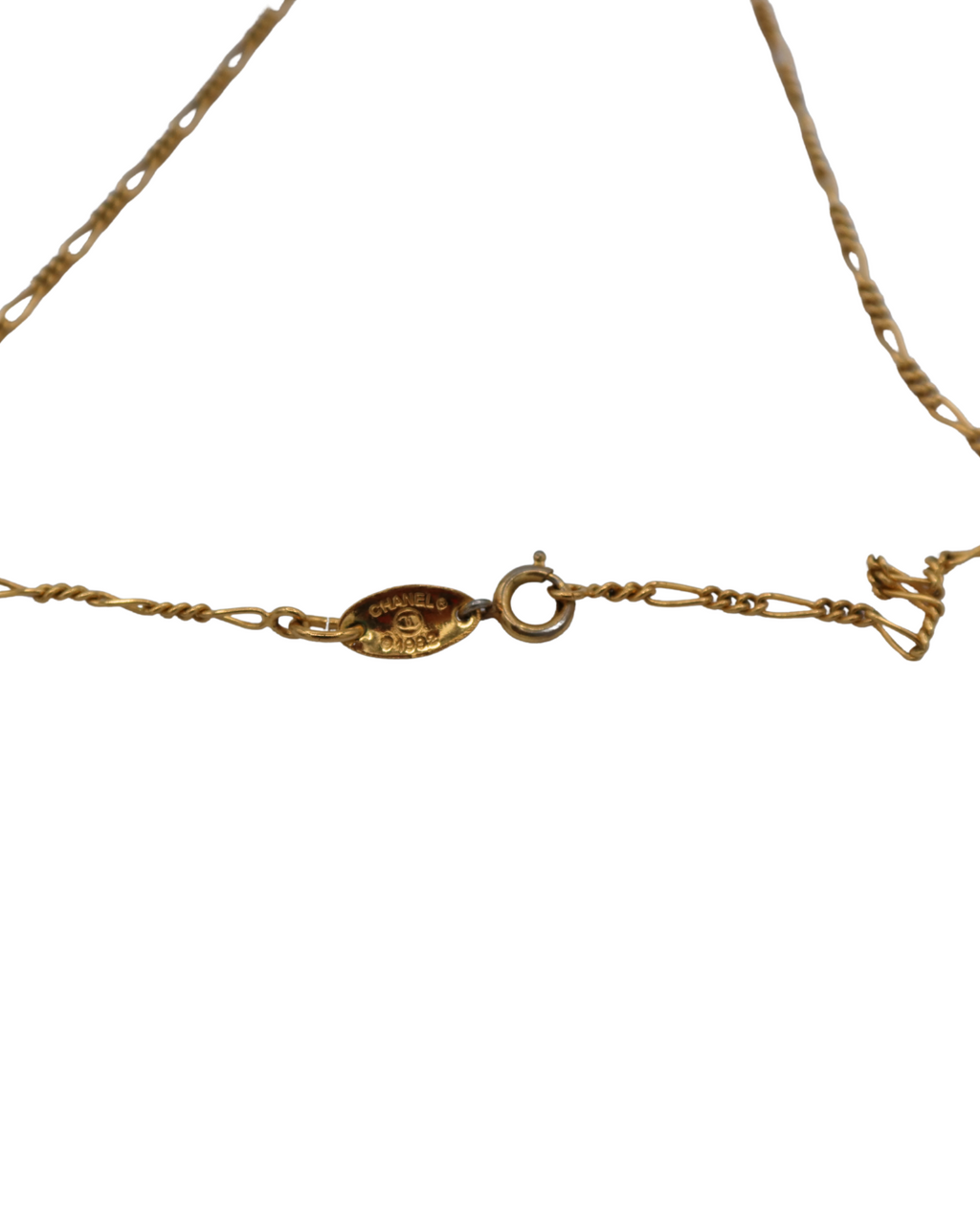 Chanel Vintage 1980s CC Logo Pendant Necklace with Thin Chain