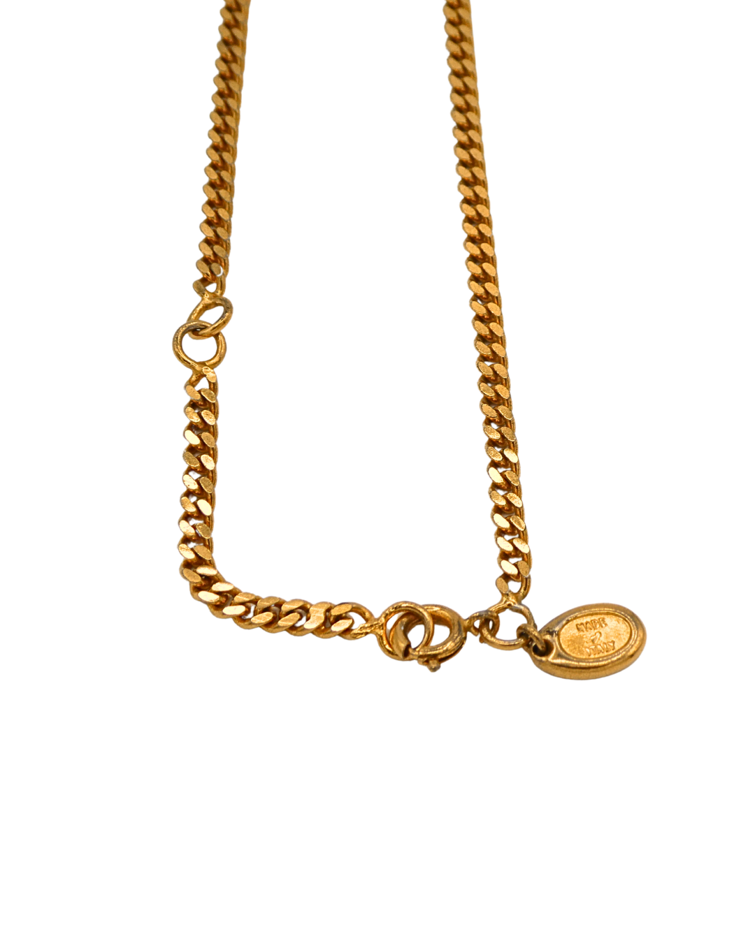 Celine Vintage Crystal Triomphe Pendant Necklace