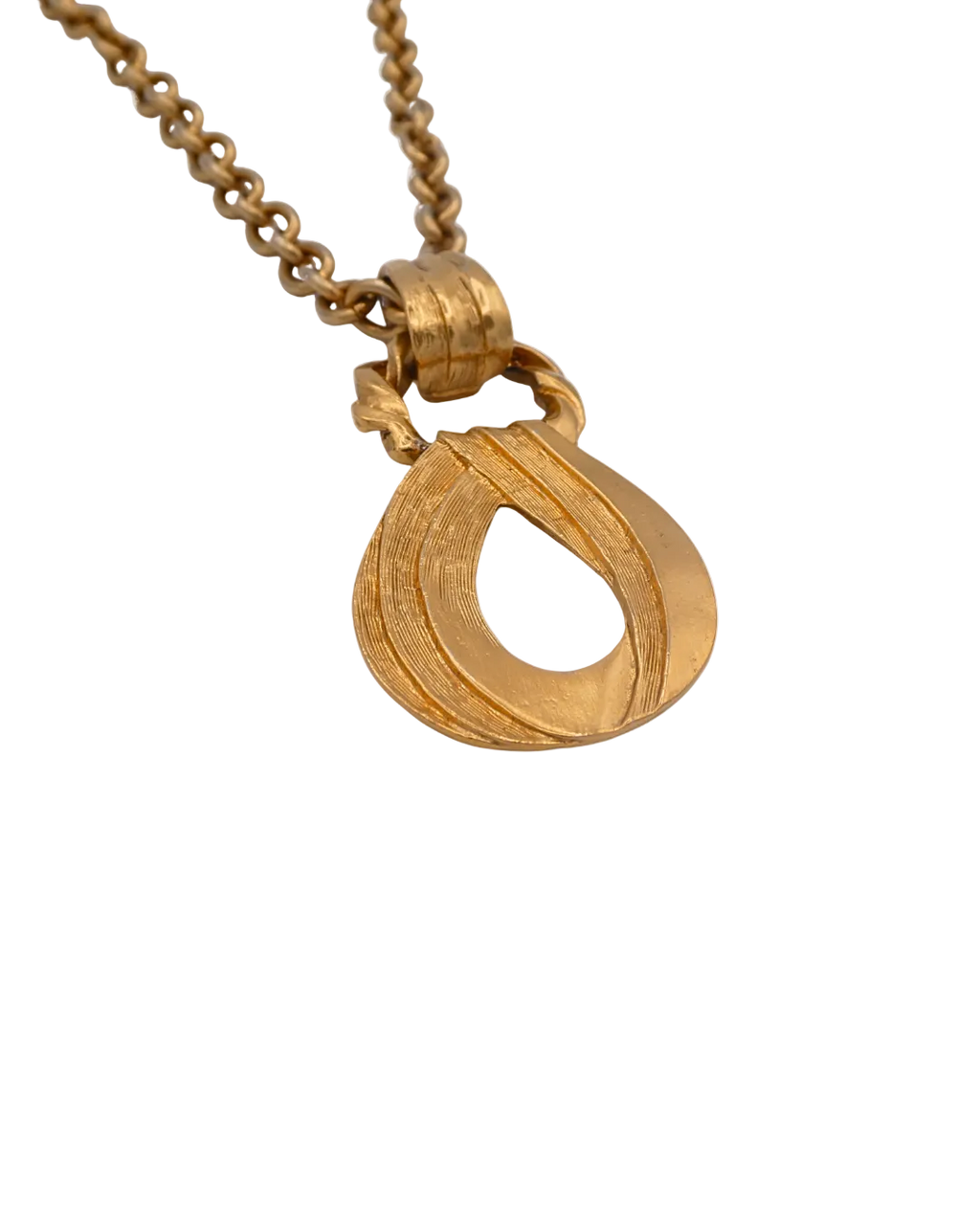 YSL Vintage Gold Toned Statement Pendant Necklace