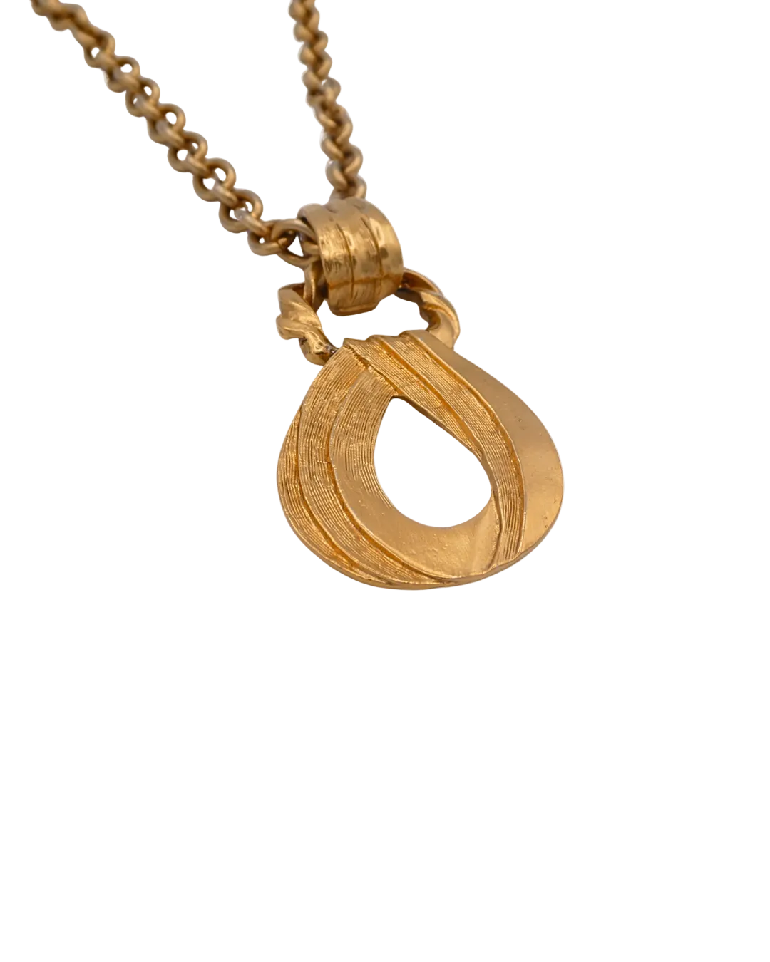 YSL Vintage Gold Toned Statement Pendant Necklace