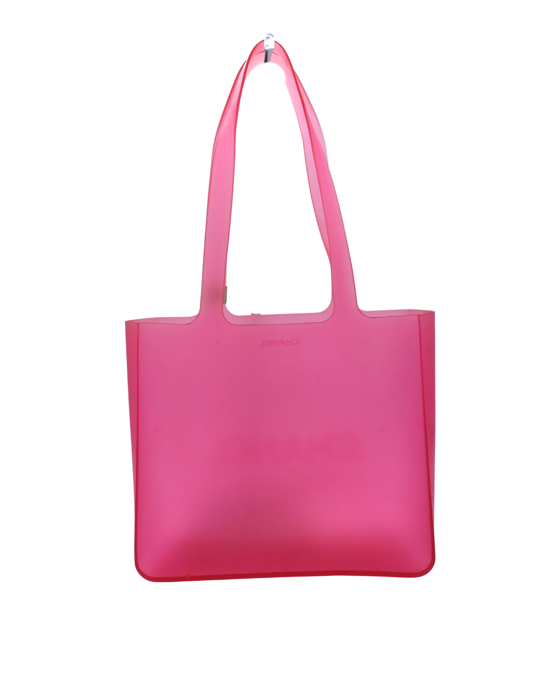 Chanel Pink Jelly Rubber CC Logo Tote Bag