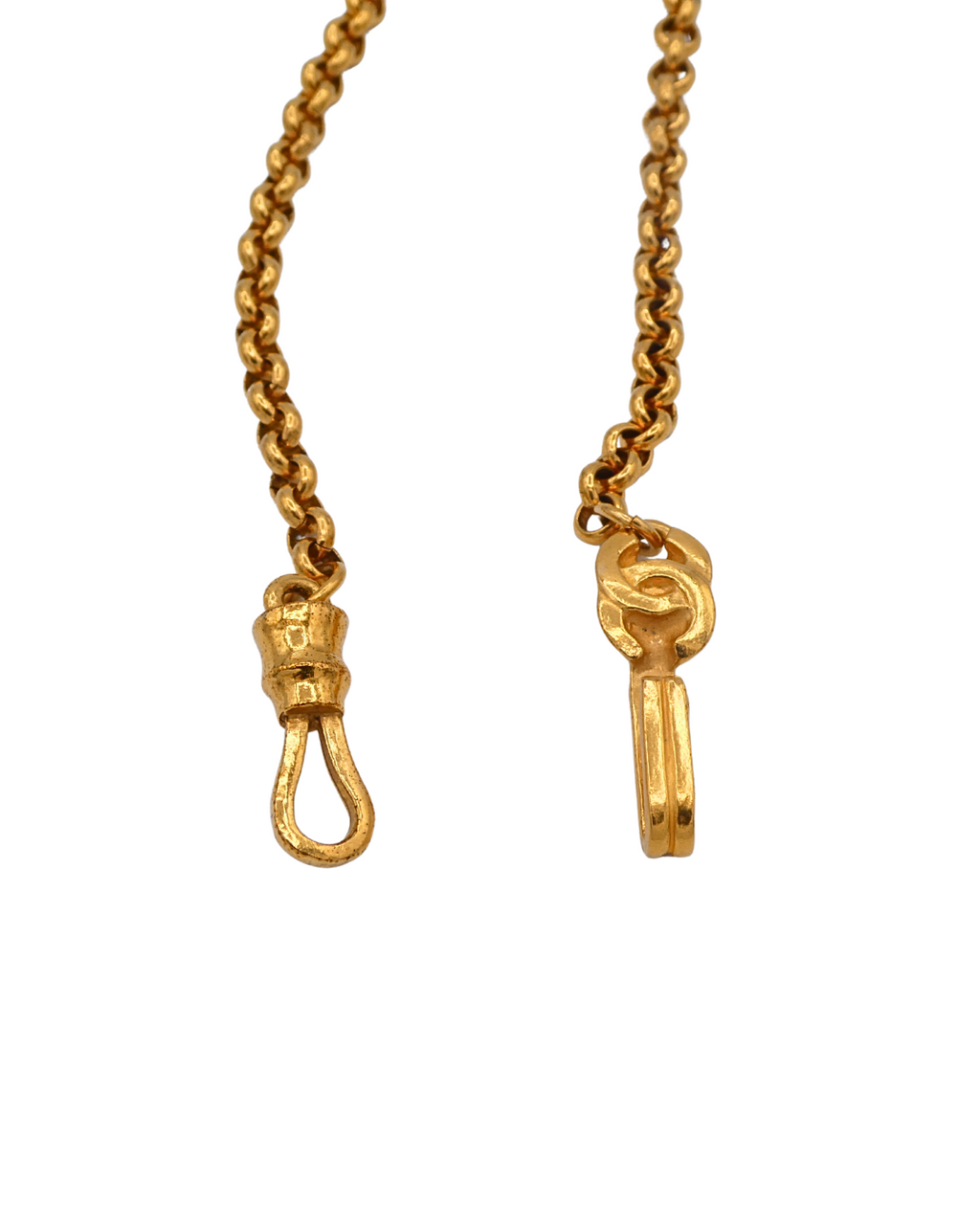 Chanel Vintage Gold Stone CC Logo Pendant Necklace