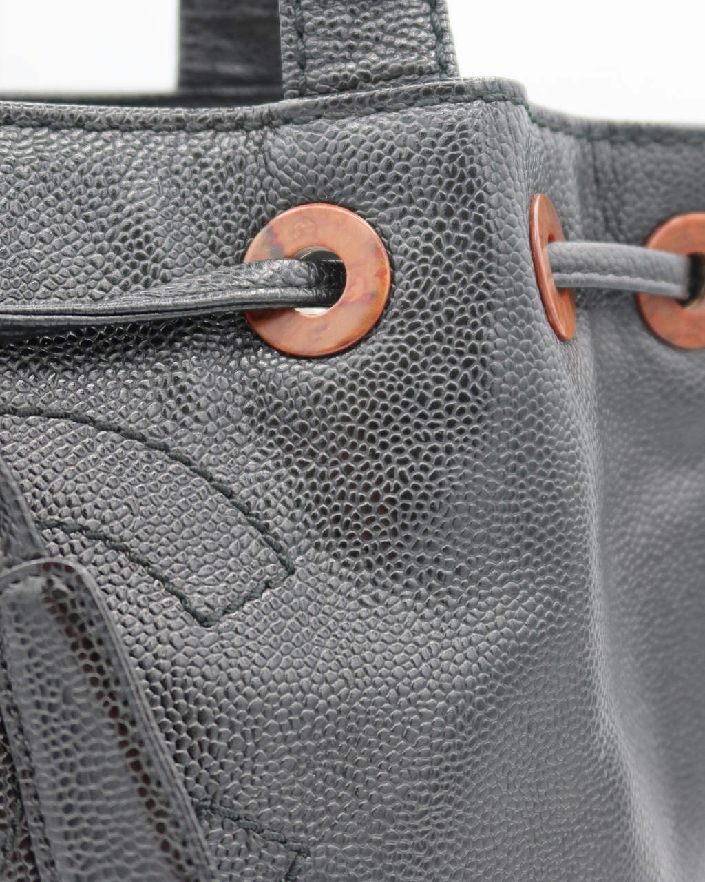 Chanel Black Caviar Wood Tote 2002-2003