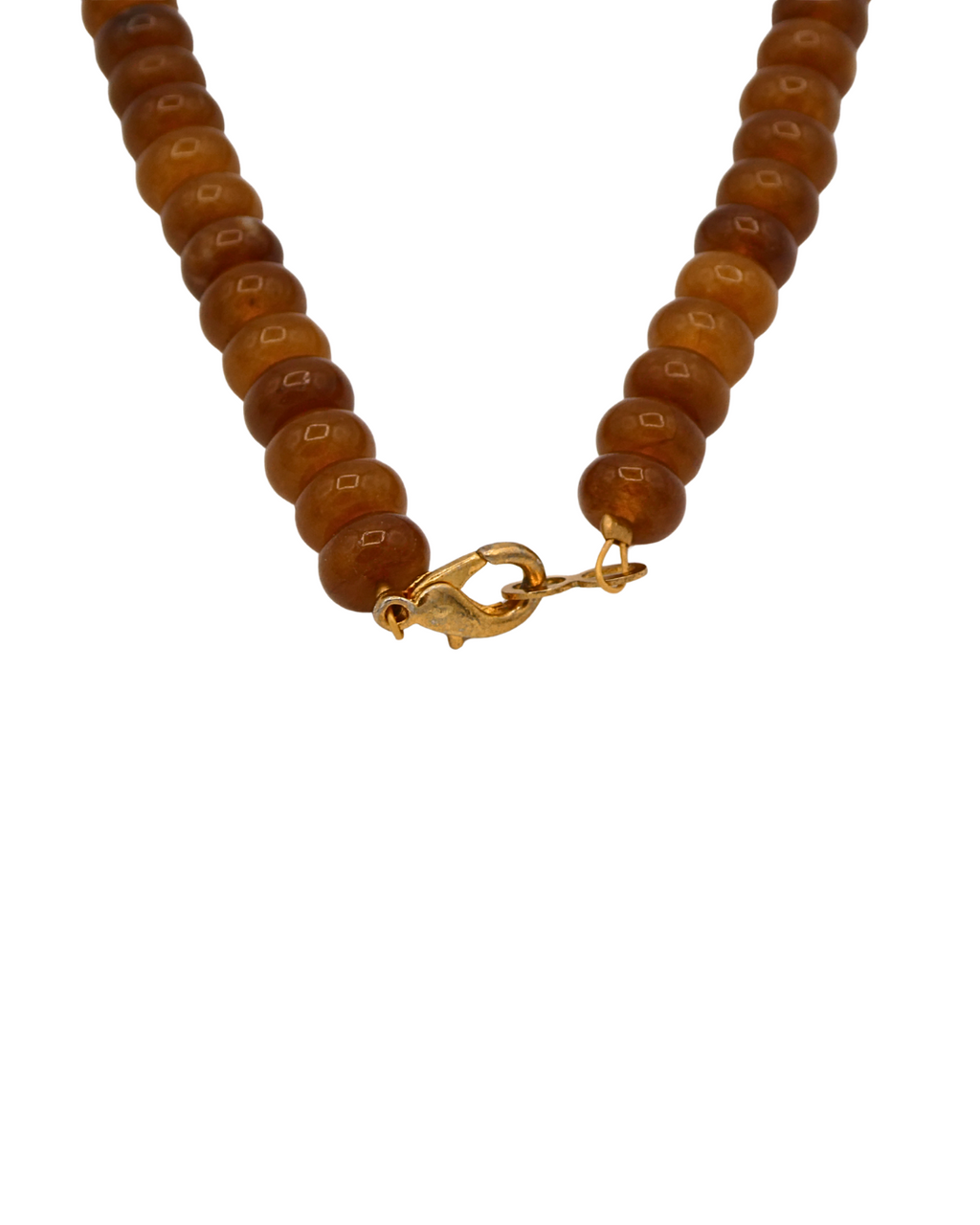 Chanel Reworked Brown Beaded Necklace with Chanel Charm