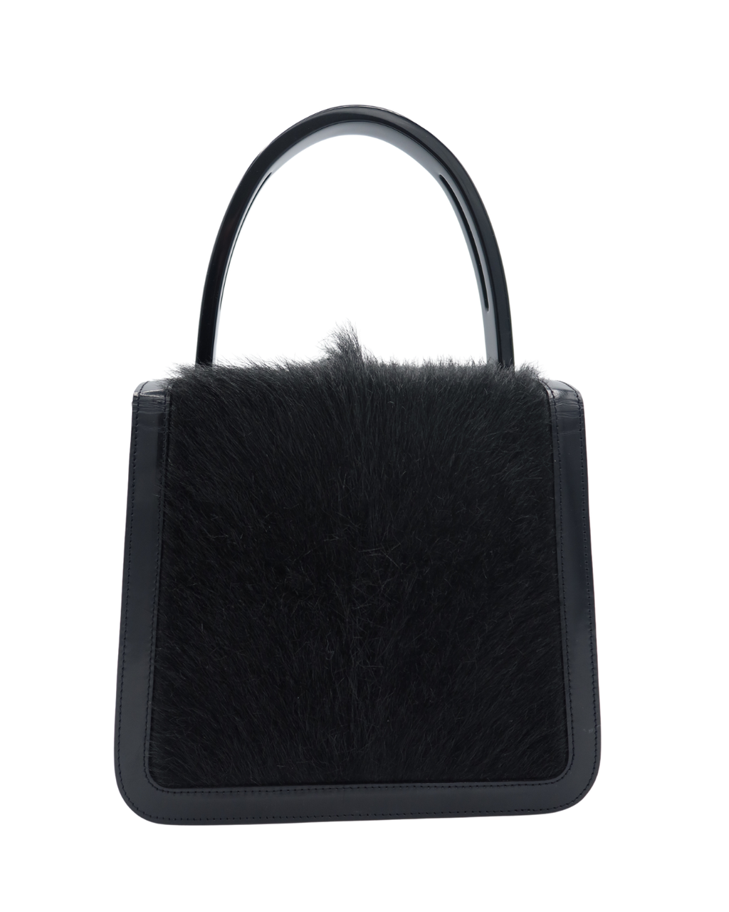 Celine Black Pony Hair Top Handle Bag 2000