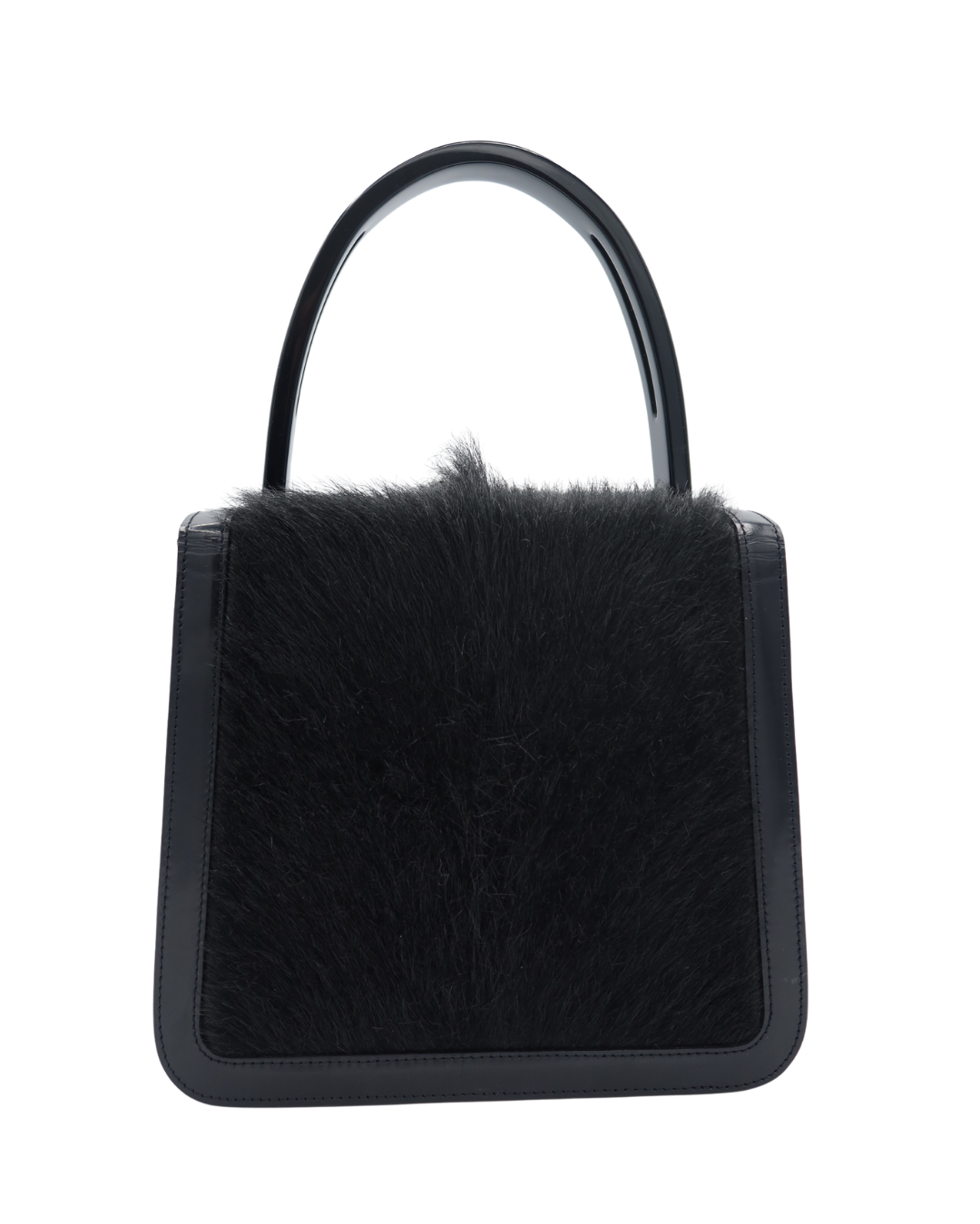 Celine Black Pony Hair Top Handle Bag 2000