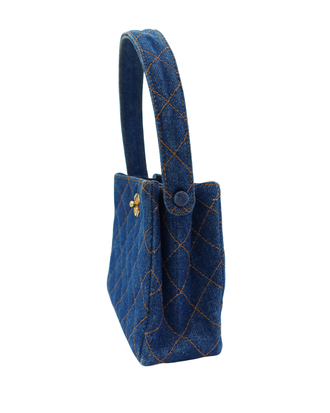 Chanel Vintage Blue Denim Matelassé Double Sided Mini Hand Bag