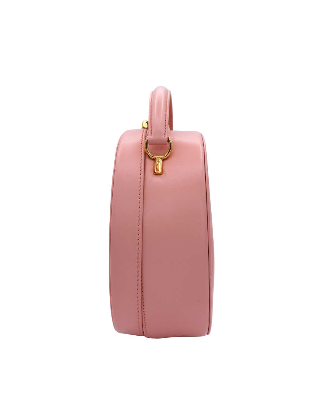 Gucci Vintage Pink Round Top Handle Bag with Chain 1992