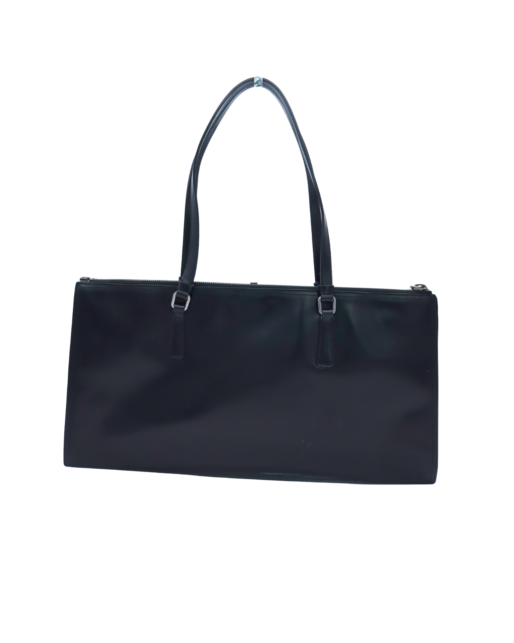 Prada Vintage Black Leather East-West Shoulder Bag