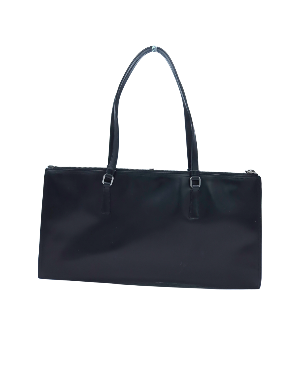 Prada Vintage Black Leather East-West Shoulder Bag