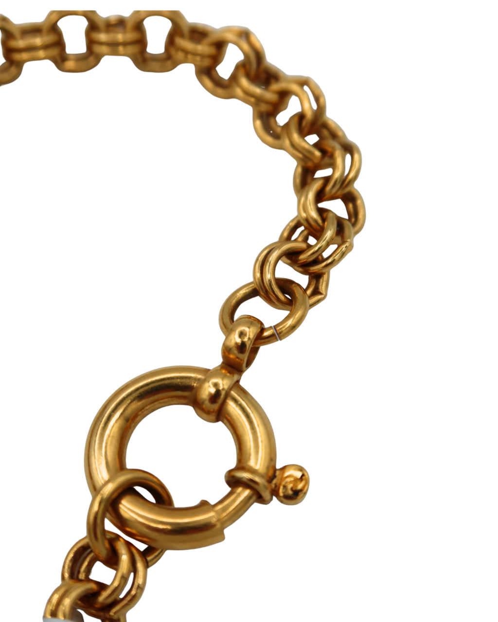 Chanel Vintage CC Logo Circle Pendant Gold-Tone Chain Necklace 93P