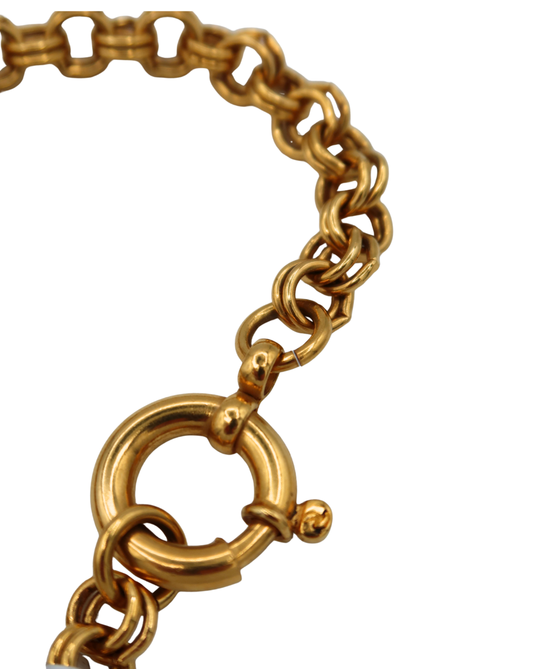 Chanel Vintage CC Logo Circle Pendant Gold-Tone Chain Necklace 93P