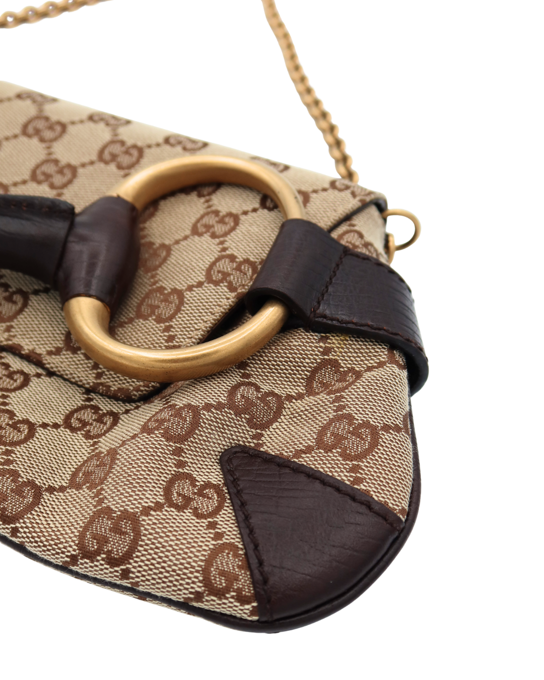 Gucci by Tom Ford Brown CC Canvas Horsebit Bag