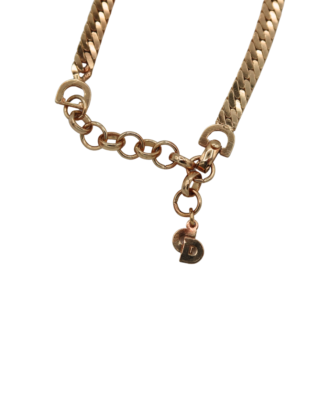 Dior Gold Toned Crystal Pendant Choker Necklace