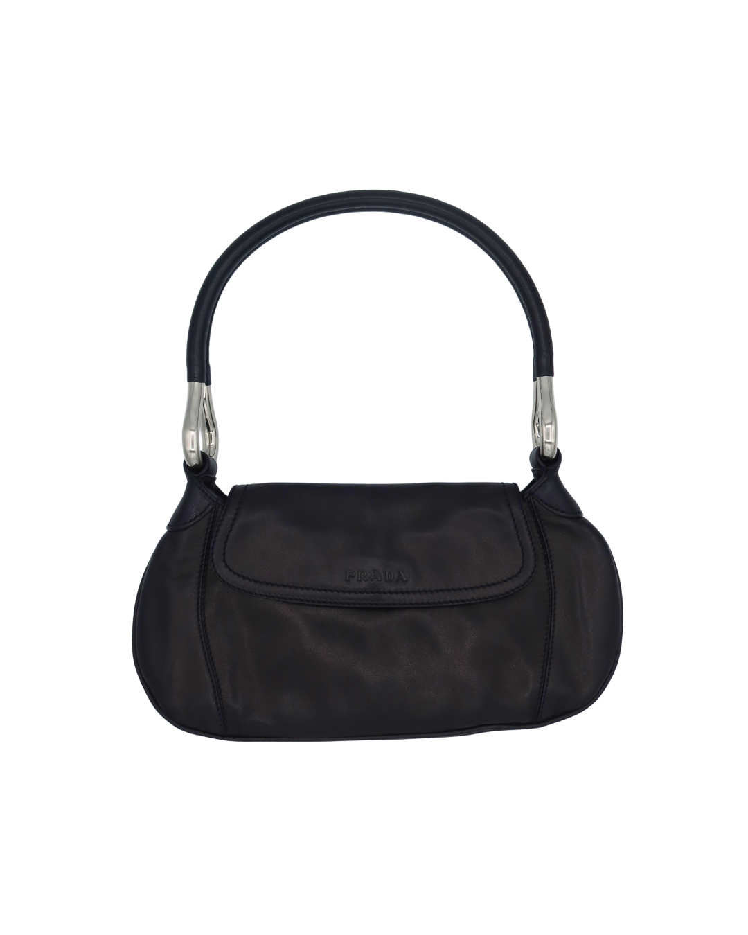 Prada Black Vitello Daino Drop Shoulder Bag