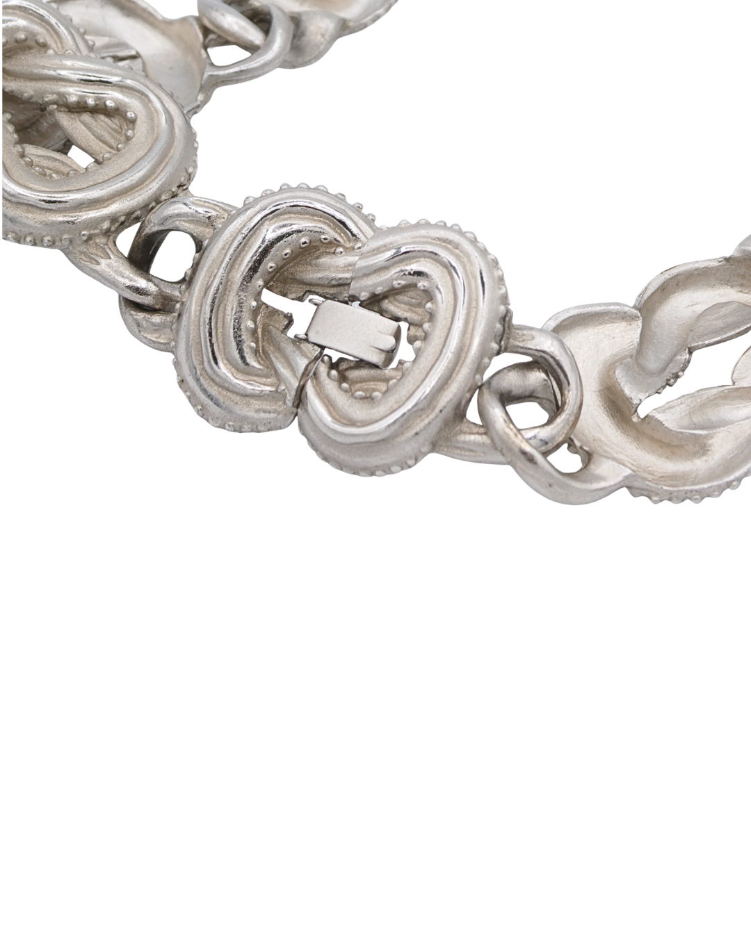 Givenchy Vintage Silver Interlocking Rope Chain Necklace