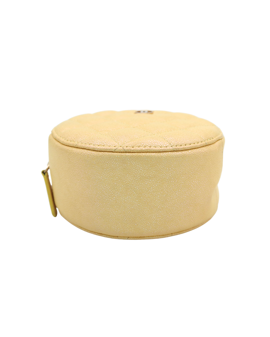 Chanel Round Clutch with Chain Mini Quilted Iridescent Caviar Leather Crossbody