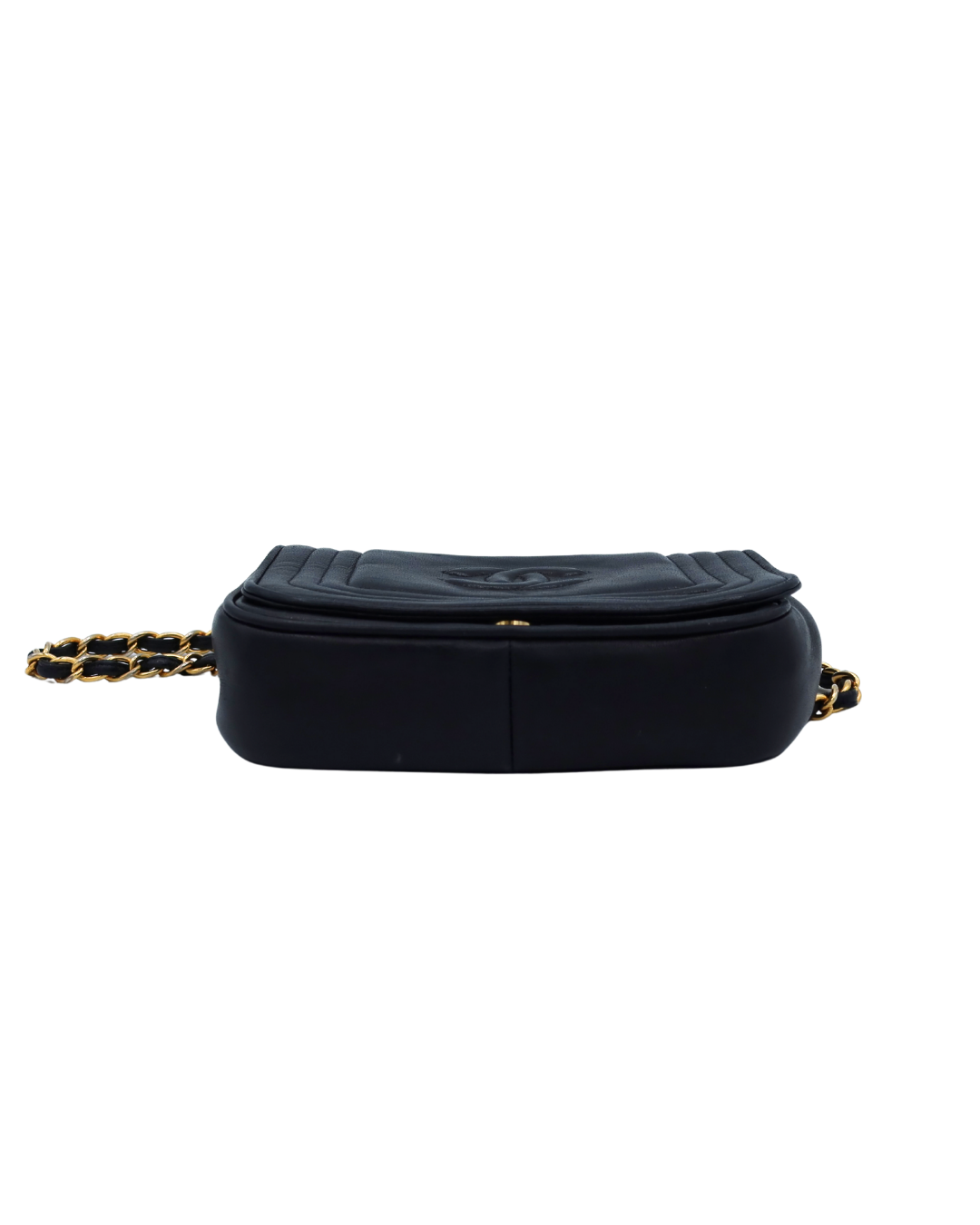 Chanel CC Logo Black Lambskin Leather Mini Shoulder Bag 1986-1988