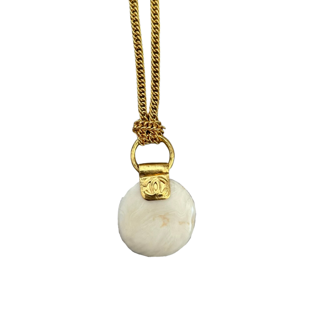 Chanel White Stone Necklace