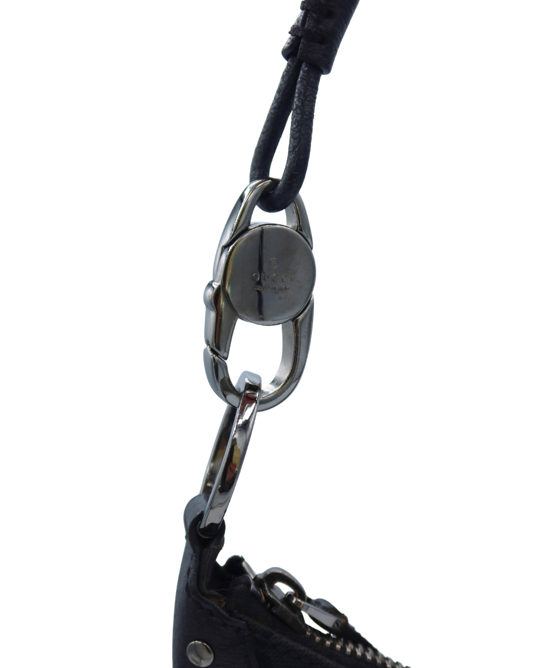 Gucci Vintage GG Black Canvas Shoulder Bag