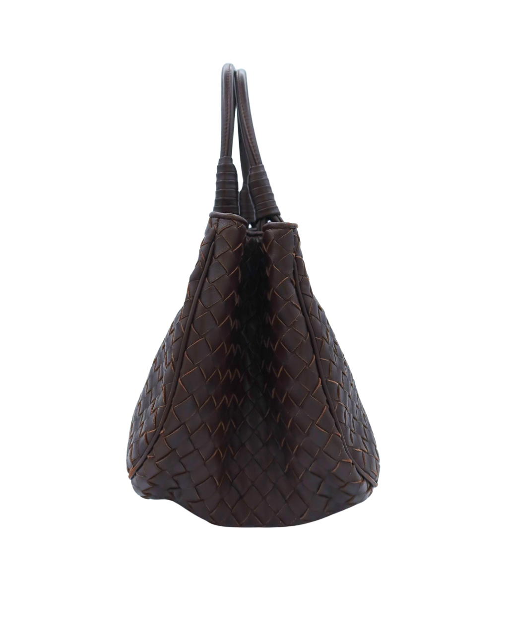 Bottega Veneta Brown Intrecciato Leather Top Handle Bag