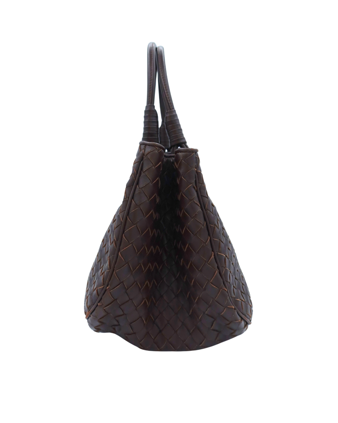 Bottega Veneta Brown Intrecciato Leather Top Handle Bag