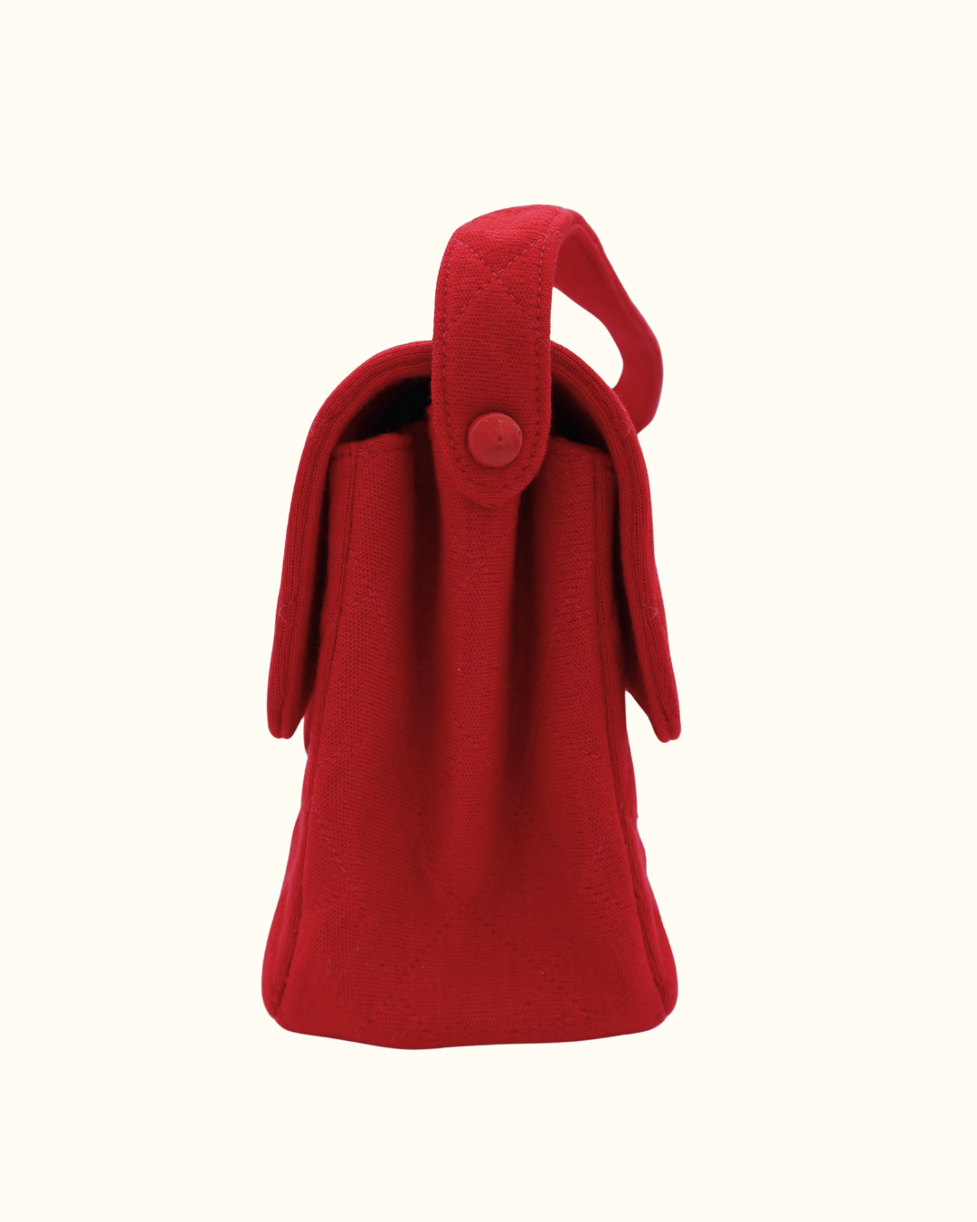 Chanel Classic Red Cotton Double Flap Bag