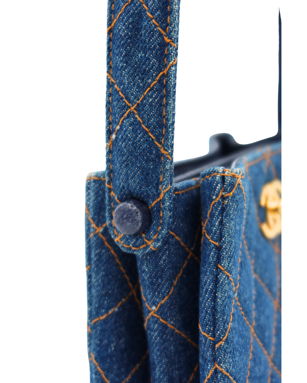 Chanel Vintage Blue Denim Matelassé Double Sided Mini Hand Bag