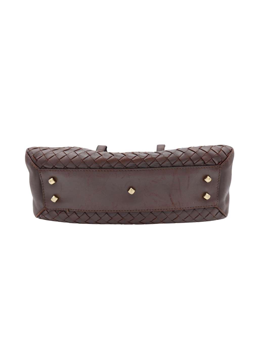 Bottega Veneta Brown Intrecciato Hand Bag with Crossbody Strap