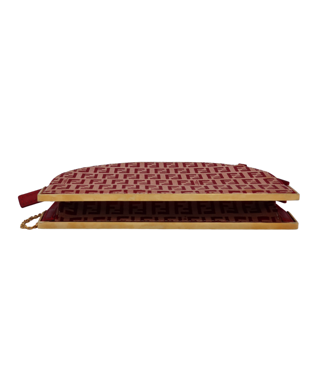 Fendi Vintage Red Zucca Chain Shoulder Bag