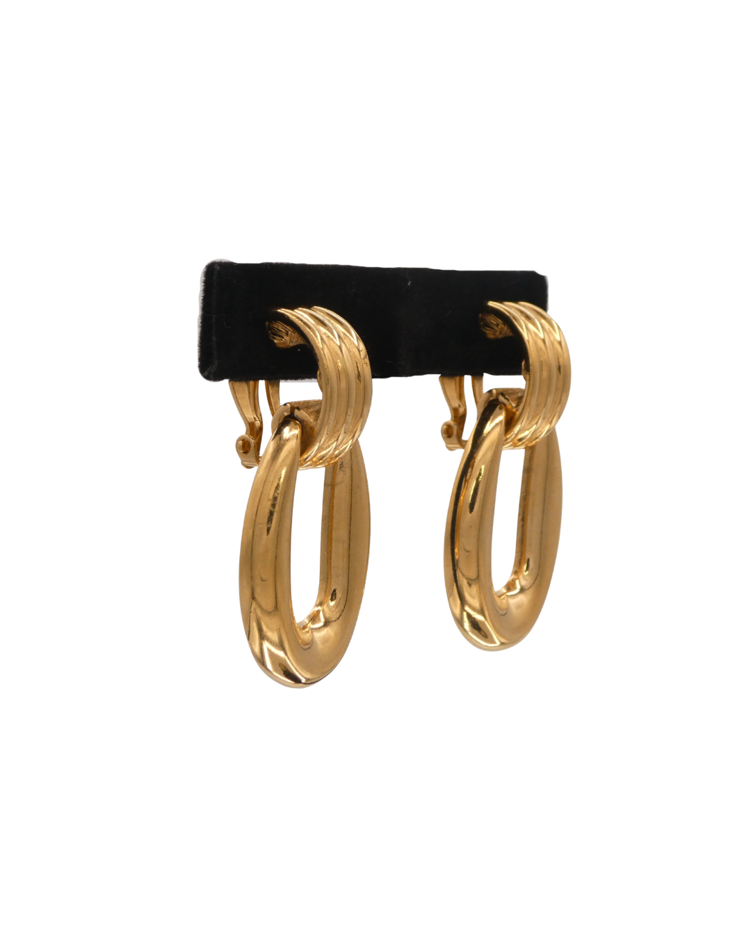 Givenchy Vintage Gold Tone Oval Door Knocker Clip On Earrings