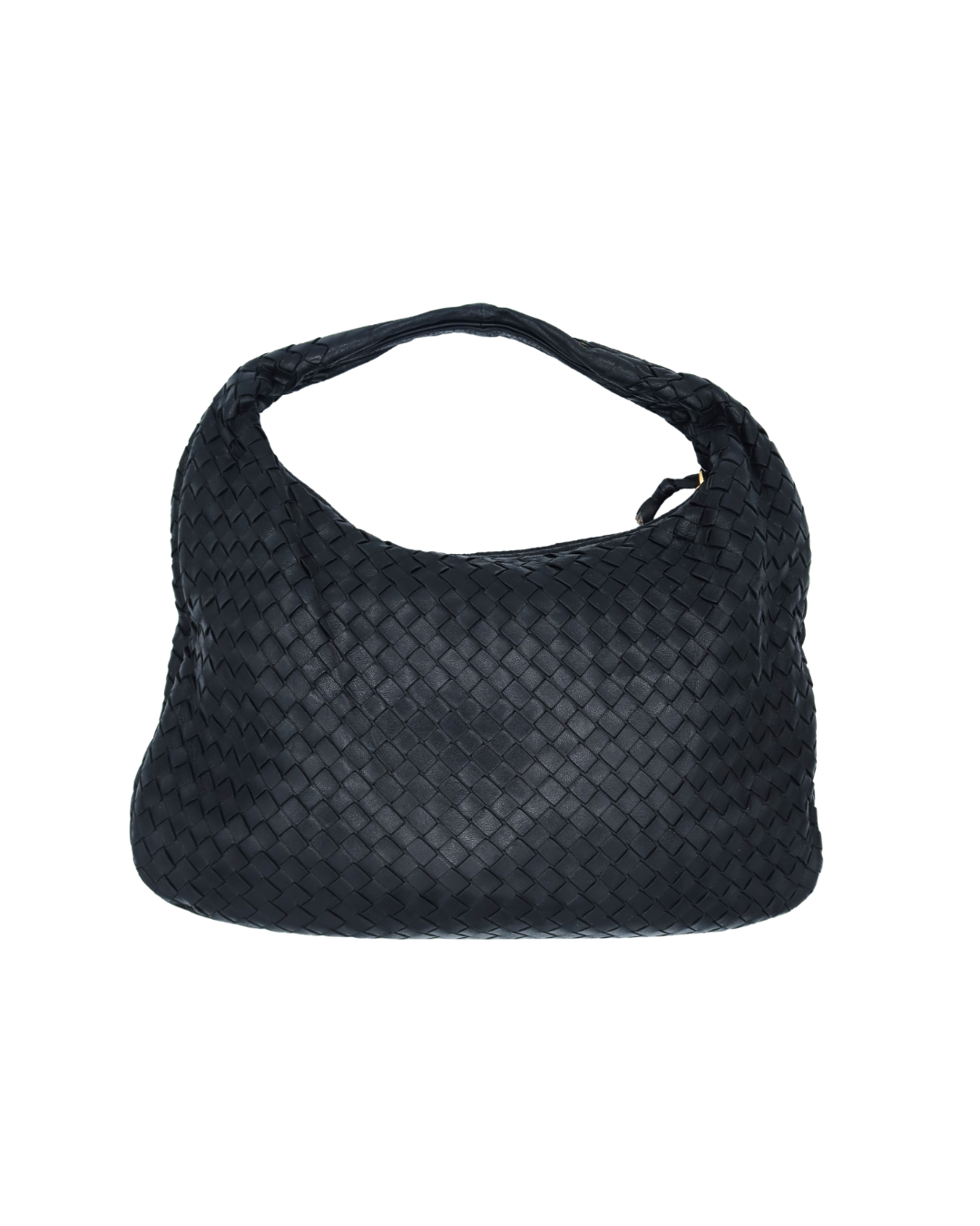 Bottega Black Intrecciato Hobo Bag