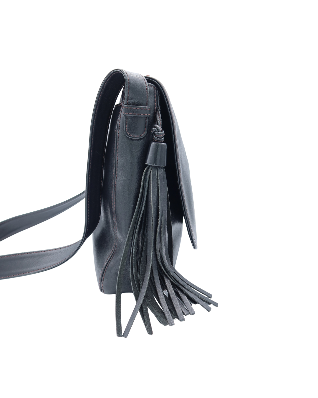 Chanel Vintage Black Lambskin CC Stitch Tassel Shoulder Bag 1997–1999