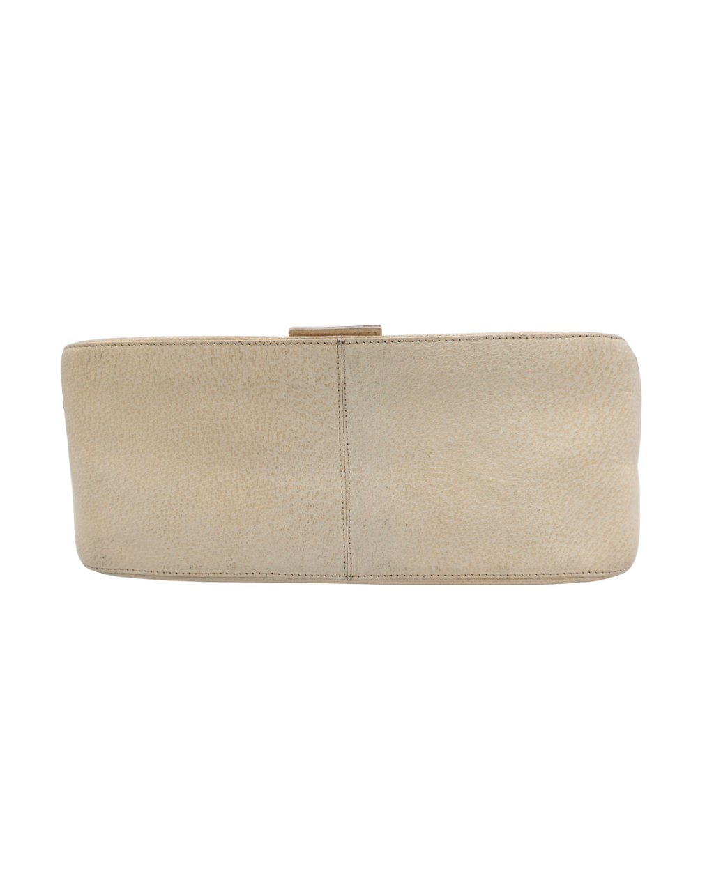 Fendi Mama Baguette Cream Speckled Leather Shoulder Bag with Pink and Gold Buckle